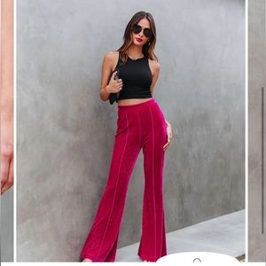Amani High Rise Velvet Flare Pants